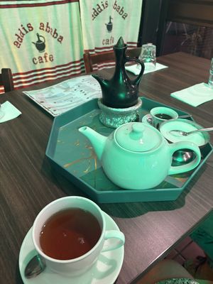 Traditional Ethiopian tea and coffee  at Addis Ababa Cafe in West Hindmarsh