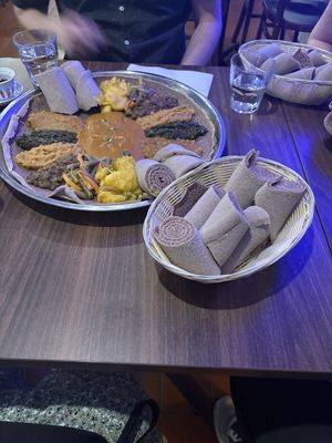 Vegan banquet   at Addis Ababa Cafe in West Hindmarsh