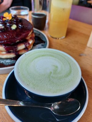 Matcha latte at Mildreds - Kings Cross in North London