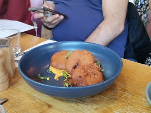 Spinach patties at Mildreds - Kings Cross in North London