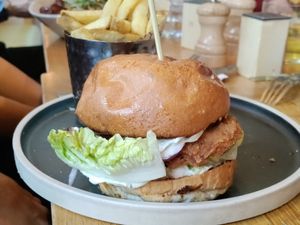 The Southern chicken burger was excellent at Mildreds - Kings Cross in North London
