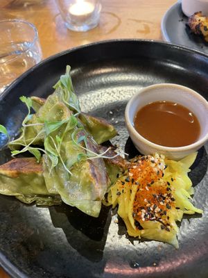 Spinach dumplings were great!  at Mildreds - Kings Cross in North London