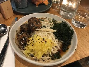 Shiitake Tempeh Noodles  at Mildreds - Kings Cross in North London