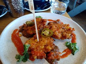 Sweetcorn fritters at Mildreds - Kings Cross in North London