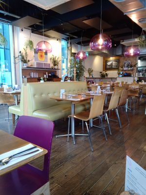 Inside the restaurant at Mildreds - Kings Cross in North London