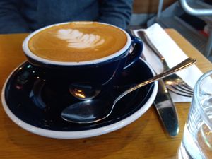 Flat white at Mildreds - Kings Cross in North London