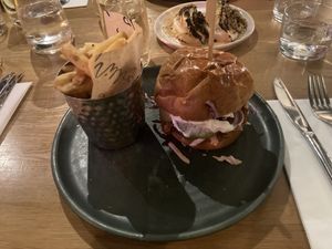 Pulled pok burger  at Mildreds - Kings Cross in North London