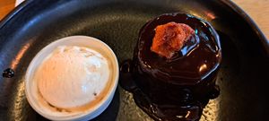 Dark chocolate pudding at Mildreds - Kings Cross in North London