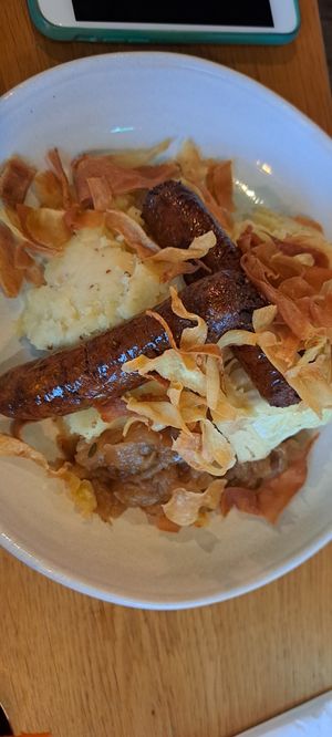 Fennel sausage & mash at Mildreds - Kings Cross in North London