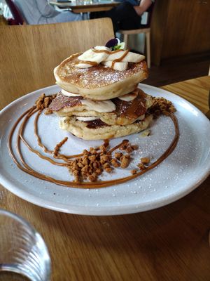 Banana Biscoff pancakes at Mildreds - Kings Cross in North London