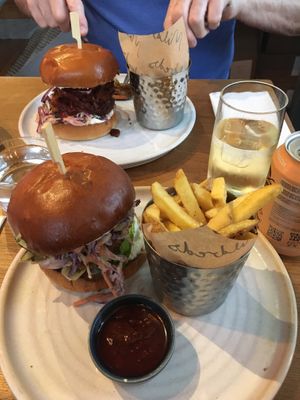 Delicious burger and perfect fries!  at Mildreds - Kings Cross in North London