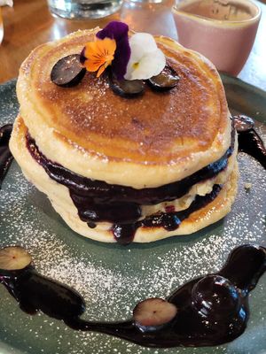 Blueberry pancakes 😋 at Mildreds - Kings Cross in North London