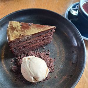 Chocolate cake at Mildreds - Kings Cross in North London