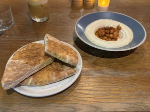 Hummus with Grilled Pita  at Mildreds - Kings Cross in North London
