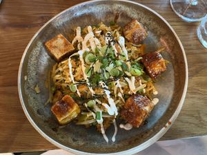 Salt and pepper tofu bokkeumbap  at Mildreds - Kings Cross in North London