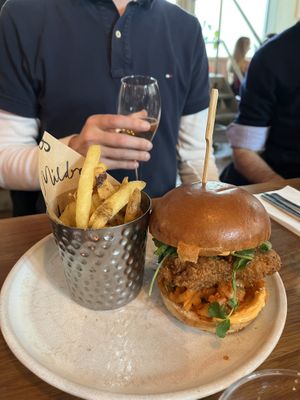 Korean fried Chick’n burger  at Mildreds - Kings Cross in North London