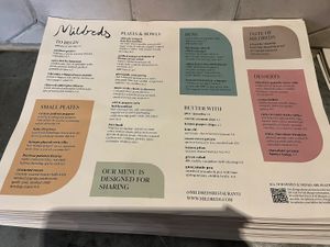 Lunch menu   at Mildreds - Kings Cross in North London