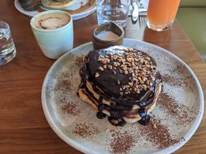 chocolate hazelnut pancakes at Mildreds - Kings Cross in North London