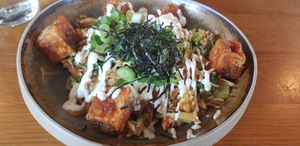 Salt and pepper tofu bokkuembap 😊 at Mildreds - Kings Cross in North London