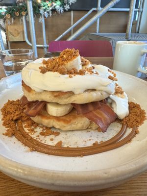 Banana Caramel pancakes with rashers. YUM!  at Mildreds - Kings Cross in North London