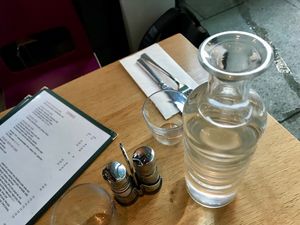 free filtered water at Mildreds - Kings Cross in North London