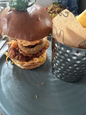 Korean burger  at Mildreds - Kings Cross in North London