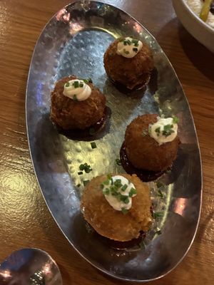 Arancini Rossi (Fried ‘Chorizo’ Risotto Balls)  at Mildreds - Kings Cross in North London