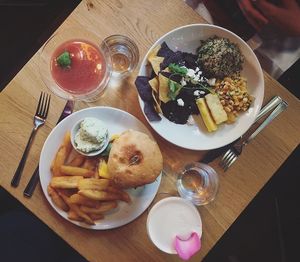 Burger + burrito bowl at Mildreds - Kings Cross in North London
