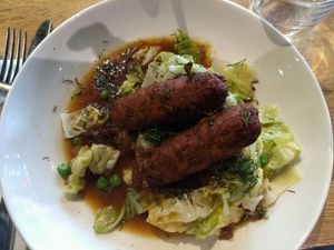 Sausages and mash at Mildreds - Kings Cross in North London