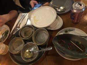 Starters polished off  at Mildreds - Kings Cross in North London
