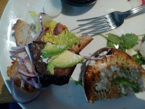 Hastily assembled, tiny sandwich. Not what you expect for £8.50! at Mildreds - Kings Cross in North London