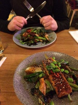 Delicious Gochujang tofu at Mildreds - Kings Cross in North London