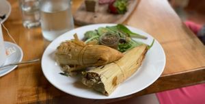 Vegan tamales and empanadas   at La Guinguette in Black Mountain