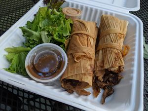 Vegan tamales at La Guinguette in Black Mountain
