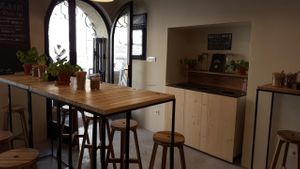 eating area at Organic Garden - Pod Hribom in Ljubljana