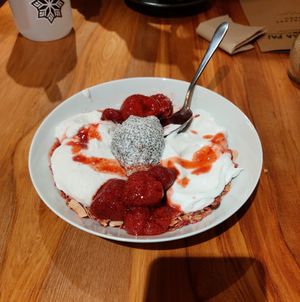 Coconut granola at Kai Whakapai Cafe and Bar  in Wanaka