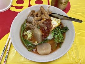 Yen Ta Fo Soup at Hongming Vegetarian Food in Krabi