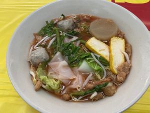 Yen Ta Fo Soup at Hongming Vegetarian Food in Krabi