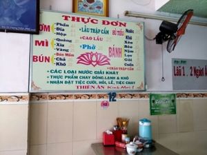 menu at Thien An in Da Nang