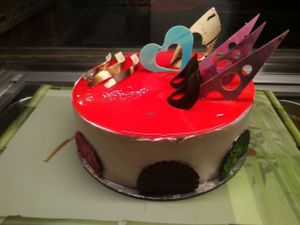 Mix Fruit Cake from Ammaji's in-house bakery - 100% eggless! at Ammaji's Ayurvedic Restaurant in Vrindavan