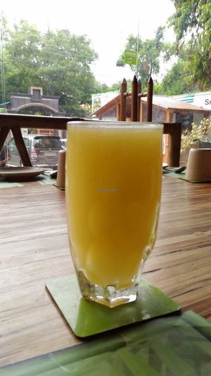 Freshly pressed sweet lime juice - oh, so yummy! at Ammaji's Ayurvedic Restaurant in Vrindavan