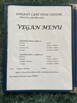   at Phuket Thai in Mount Shasta