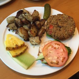 lentil burger at Poyo & the Sprout in St Johns