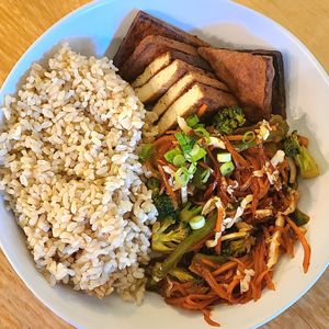 Teriyaki bowl at Poyo & the Sprout in St Johns