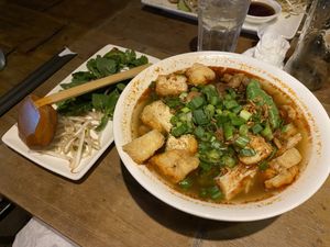 tofu & mushroom ramen  at Pho in Cambridge