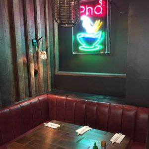 Corner sofa at Pho in Cambridge