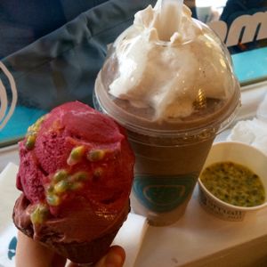 ice cream cone and cookie milkshake  at Yorica in London