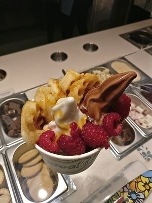Waffles and froyo! at Yorica in London