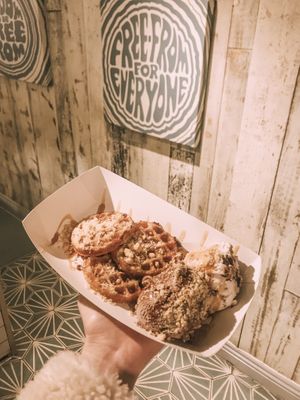 Waffles and ice cream  at Yorica in London