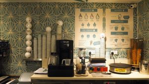 Menu at counter  at Yorica in London